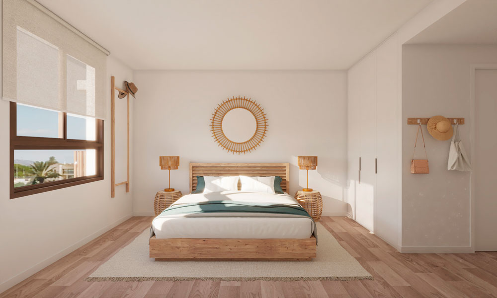 Dormitorio principal de vivienda en Residencial Calarena