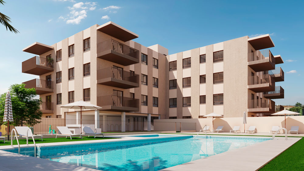 Zonas comunes y exterior de Residencial Calarena